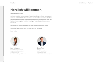 Screenshot Digitales Angebot Seite Herzlich Willkommen