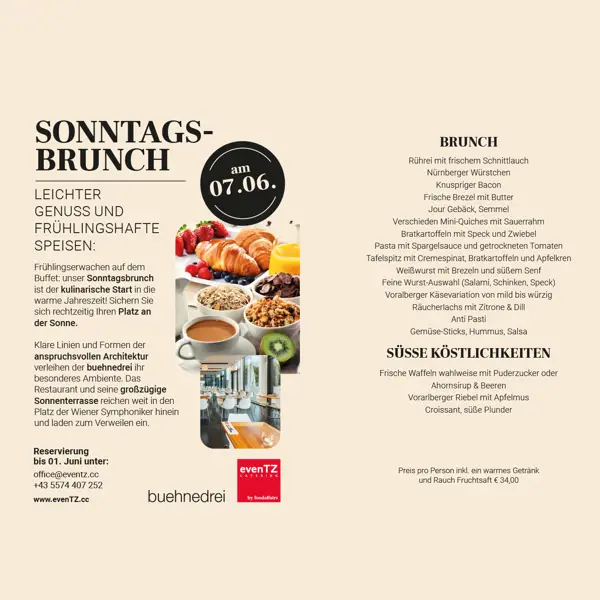 Sonntagsbrunch Flyer © evenTZ by foodaffairs